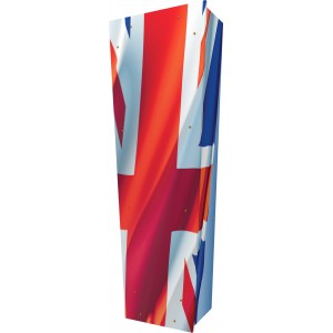 Union Jack - Personalised Picture Coffin with Customised Design.